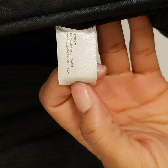 Black 100% Genuine Leather Moto Jacket, Black sz Sm - Picture 5 of 7